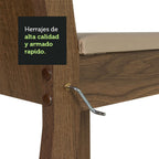 Juego de Comedor Luana Mesa Rectangular Tapa de Madera con 4 Sillas Marrón/Beige Madesa