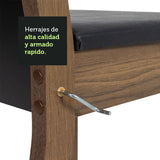 Juego de Comedor Mesa con Tapa de Madera 4 Sillas Negro/Marrón Elisa Madesa