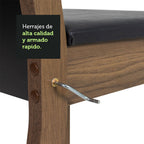 Juego de Comedor con Vidrio Sobrepuesto 4 Sillas Negro/Marrón Greta Madesa