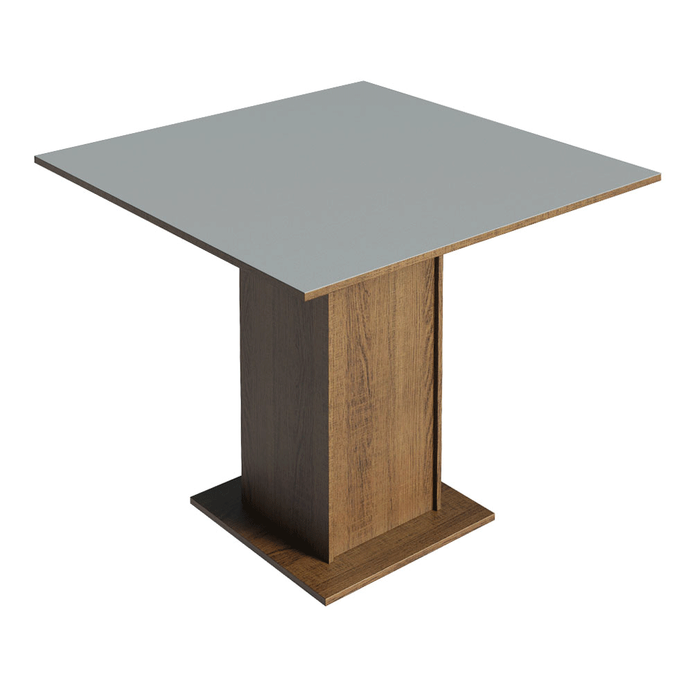 Juego de Comedor Mesada de Madera 4 Sillas Samara Marrón/Gris/Silver