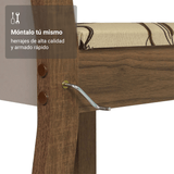 Juego Comedor Magnólia Mesa Tapa de Vidrio 4 Sillas Marrón/Crema/Lírio Beige Madesa