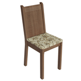 Conjunto Comedor Mesa Mesada de Vidro 4 Sillas Marrón/Lí­rio Bege Camélia Madesa