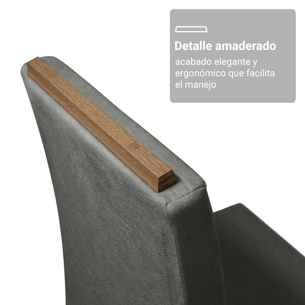 Juego de Comedor Mesada de Vidrio 4 Sillas Porto Marrón/Silver