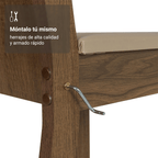 Juego de Comedor Amora Mesa Rectangular Tapa de Madera con 4 Sillas Marrón/Crema/Sintético Beige Madesa