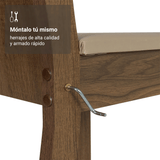 Juego de Comedor Mesa con Tapa de Madera 4 Sillas Marrón/Crema/Sintético Beige Madesa