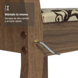 Juego de Comedor Mesa Tapa de Vidrio 4 Sillas Marrón/Crema/Tapizado Beige Marrón Madesa