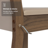 Juego de Comedor Mesa con Tapa de Madera 4 Sillas Marrón/Crema/Sintético Beige Madesa