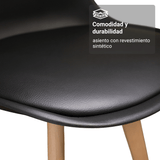 Juego de Comedor Denali Mesa Tapa de Vidrio 4 Sillas Marrón/Negro Madesa