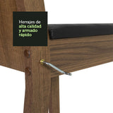 Juego de Comedor Mesa Tapa de Vidrio 6 Sillas Negro/Marrón Isla Madesa