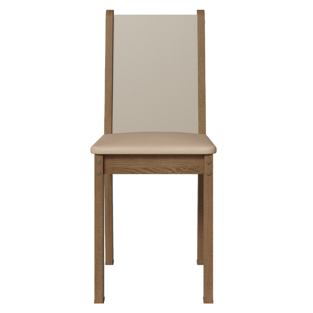 Juego Comedor Mesa con Tapa de Vidrio 6 Sillas Marrón/Crema/Beige Heloísa Madesa