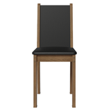 Juego Comedor Mesa con Tapa de Vidrio 6 Sillas Negro/Marrón Heloísa Madesa