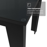 Juego de Comedor con Mesa de Tapa de Vidrio y 6 Sillas Marrón/Negro/Oxford Odara Madesa