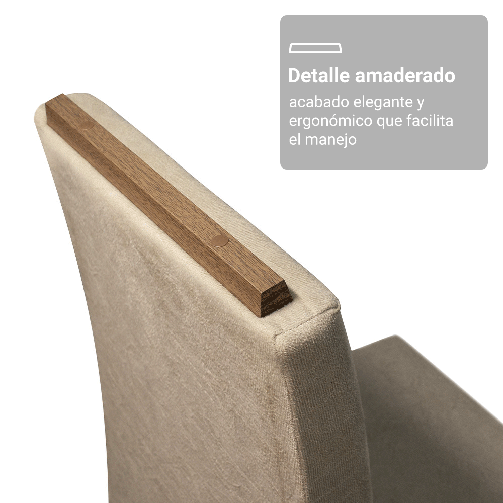 Juego de Comedor Mesada de Vidrio 6 Sillas Madrid Marrón/Crema/Imperial