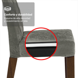 Juego de Comedor con Tapa de Madera 6 Sillas Marrón/Blanco/Silver Luso Madesa