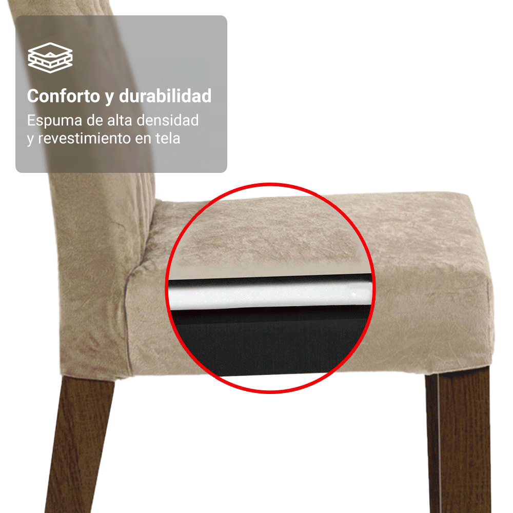 Juego de Comedor con Tapa de Madera 6 Sillas Marrón/Negro/Imperial Sarlat Madesa