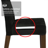 Juego de Comedor Tapa con Vidrio 6 Sillas Marrón/Negro/Oxford Pienza Madesa