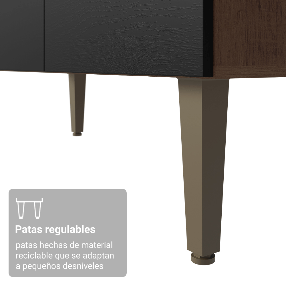 Kit Bajo Mesada y Estante Multiuso para Cocina Marrón/Negro Madesa