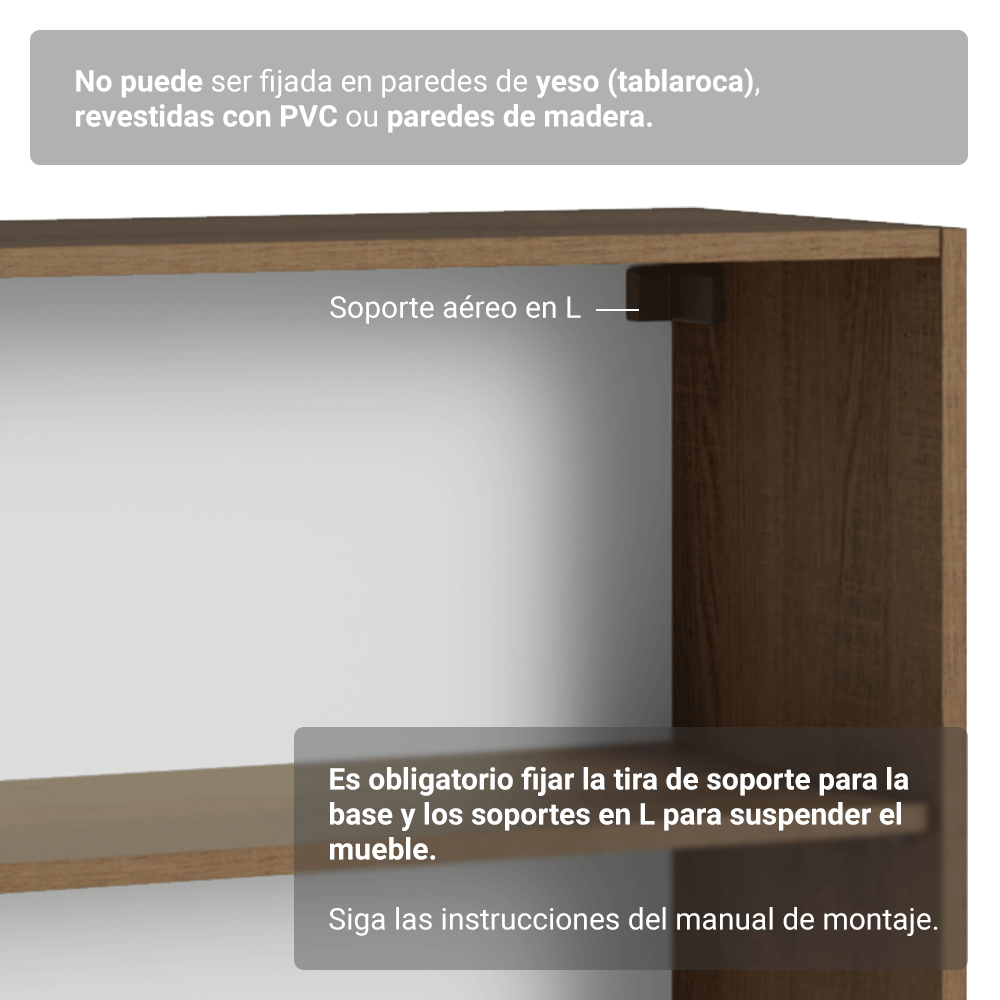 Aparador Vajillero con Bodega para botellas 100cm 2 Puertas Marrón/Blanco Vik 16
