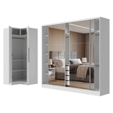 Placard Modulado Neo + Placard Royale Matrimonial 3 Puertas Corredizas con 3 Espejos Blanco