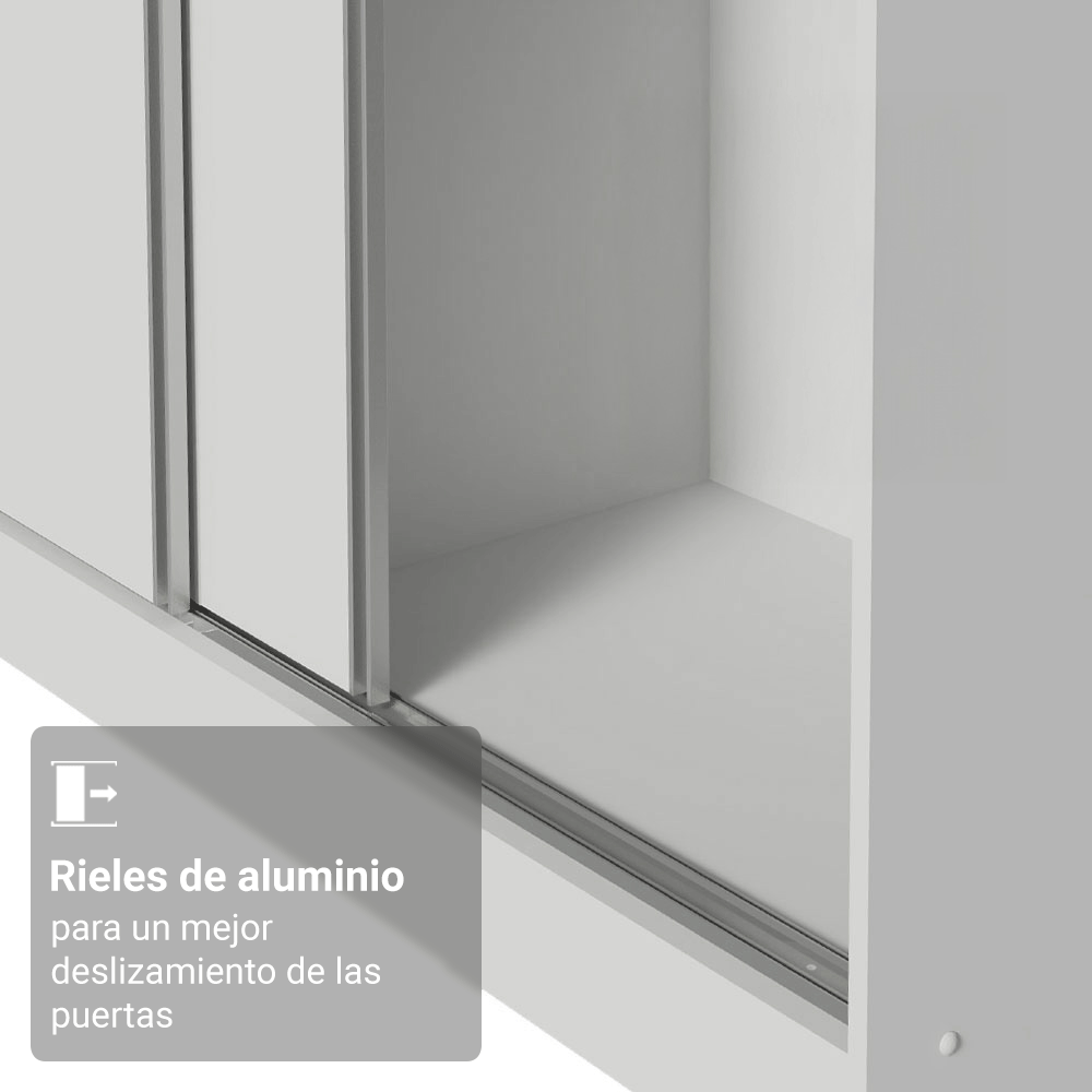 Placard Modulado Neo + Placard Royale Matrimonial 3 Puertas Corredizas con Espejos Blanco