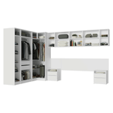Dormitorio Completo Matrimonial de Esquina 580 cm Mesa de Luz Neo Blanco