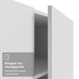 Dormitorio Completo Matrimonial Madesa Neo 580 cm con Ropero Esquinero con Espejos Blanco