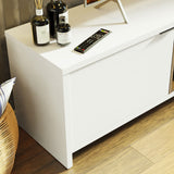 Rack para TV para TV hasta 75 Pulgadas 180 cm 2 Puertas Blanco/Marrón Metz Madesa