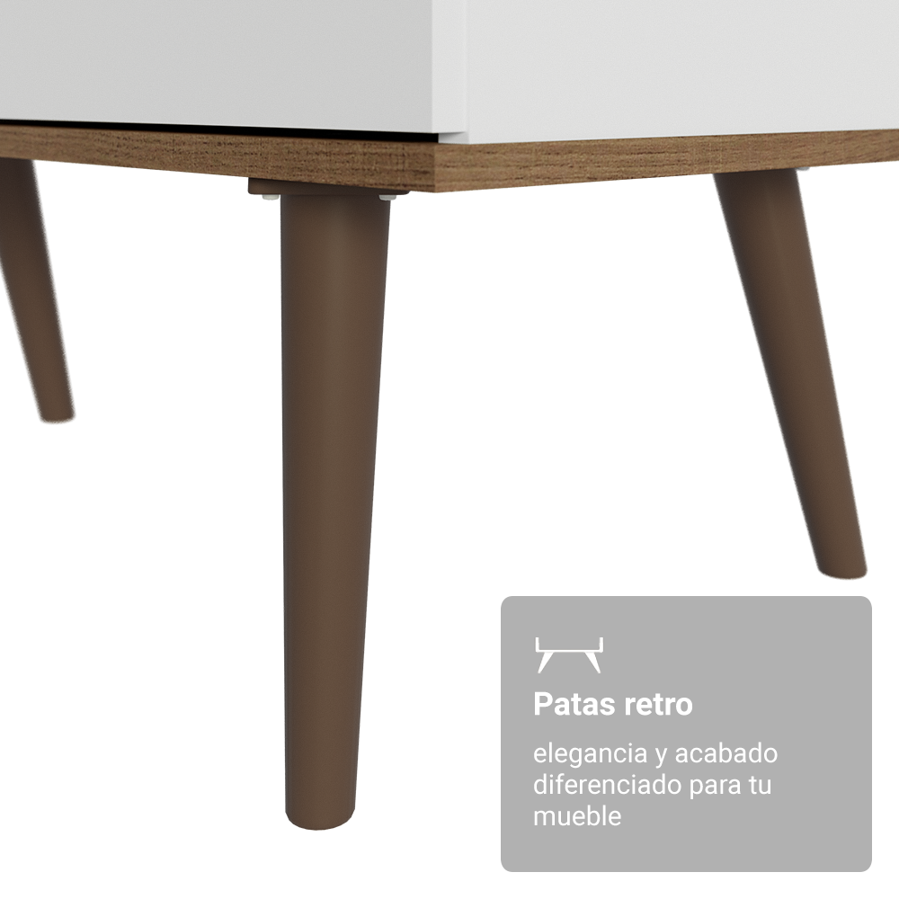 Mesa Gamer em L 3 Cajones Blanco/Marrón Lisboa Madesa