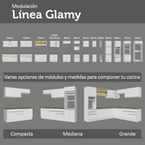 Bajo Mesada 50x60cm 1 Puerta (con mesada) Blanco/Marrón Glamy