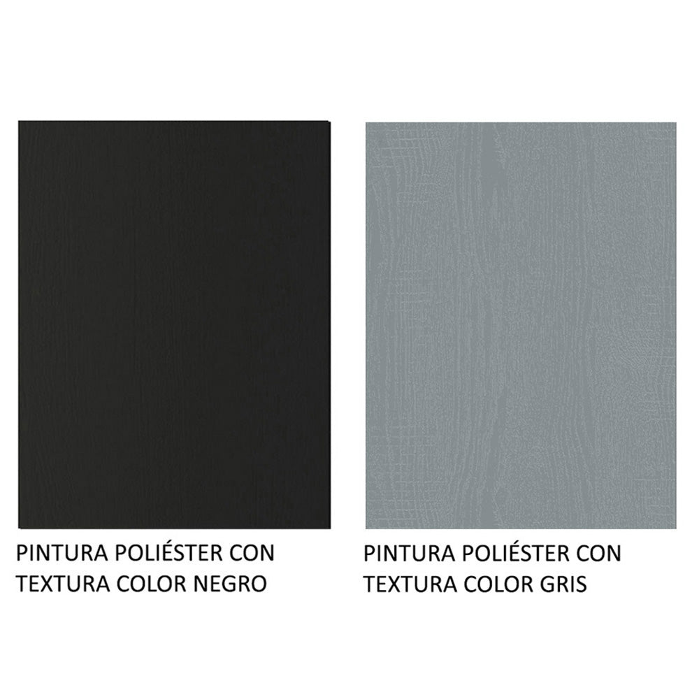 Placard Ropero Solteiro Madesa Denver 2 Puertas Corredizas con Espejo Negro/Gris