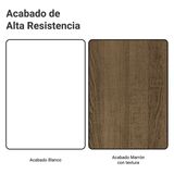 Placard Matrimonial con Patas 180 cm 3 Puertas con 3 Espejos Reno Blanco/Marrón