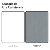 Placard Matrimonial con Patas 180 cm 3 Puertas con Espejo Reno Blanco/Gris
