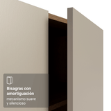 Placard Modular 2 Puertas con Espejo 4 Repisas 1 Perchero Marrón/Crema Neo Madesa