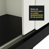Placard Ropero Casal Madesa Istambul 3 Puertas Corredizas de Espejo 3 Cajones Negro/Blanco
