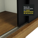Placard Ropero Casal Madesa Istambul 3 Puertas Corredizas de Espejo 3 Cajones Marrón/Negro
