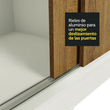 Placard Ropero Casal Madesa Istambul 3 Puertas Corredizas con Espejos 3 Cajones Blanco/Marrón