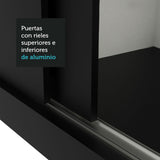 Placard 2 Puertas Corredizas 2 Cajones Negro Vivare