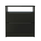 Mesa de luz 3227 con 2 cajones, Negro