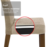 Combo 4 Sillas de Comedor Tapizadas 4254 con Detalle en madera Marrón/Imperial Madesa