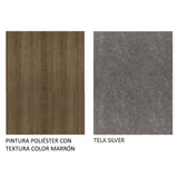 Kit de 2 Sillas de Comedor 4255 Marrón/Silver