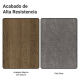 Juego de 2 Sillas 4256 con Detalle Madera Marrón/Silver