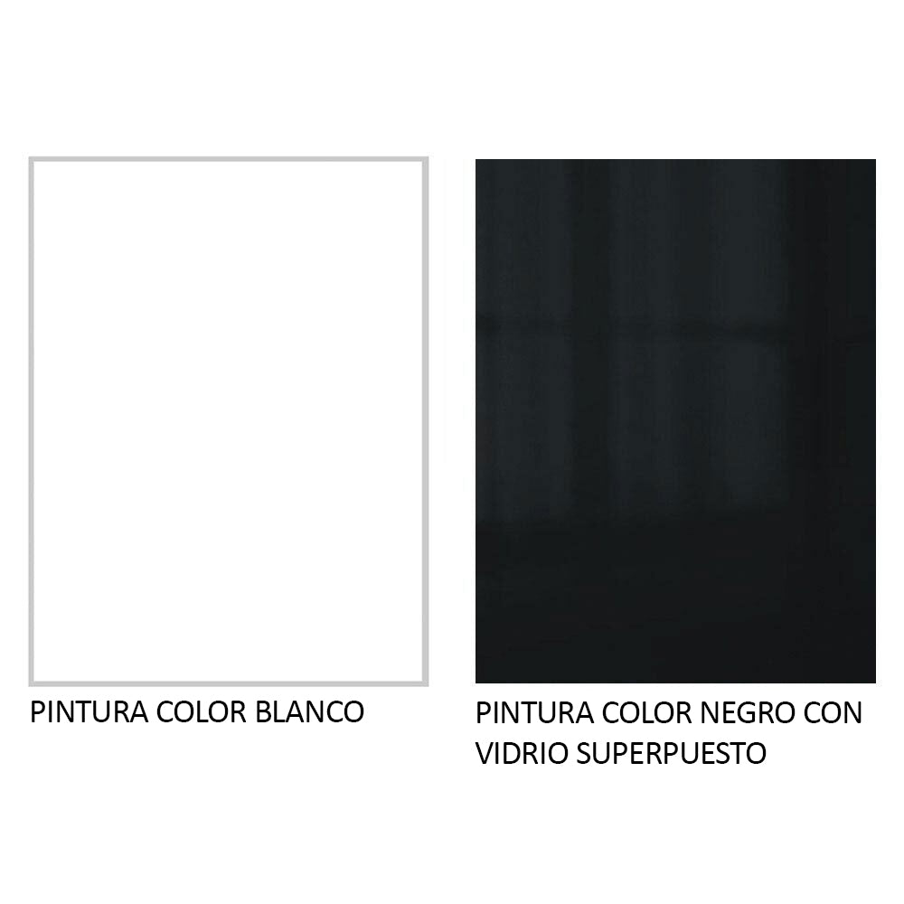 Escritorio Rubi con Tapa de Madera y 1 Nicho Blanco/Negro