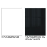 Escritorio Rubi con Tapa de Madera y 1 Nicho Blanco/Negro