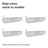 Rack Flotante para TV hasta 80 Pulgadas 218 cm 2 Puertas Blanco Vik Madesa