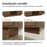 Rack para TV hasta 80 Pulgadas 218 cm 2 Puertas Marrón Glamy Madesa