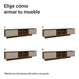 Rack Flotante para TV hasta 80 Pulgadas 218 cm 2 Puertas Marrón/Crema Vik Madesa