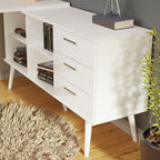 Escritorio Esquinero 302 cm 3 Cajones Blanco Madesa