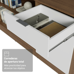 Escritorio Esquinero 300 cm Marrón/Blanco Roma Madesa