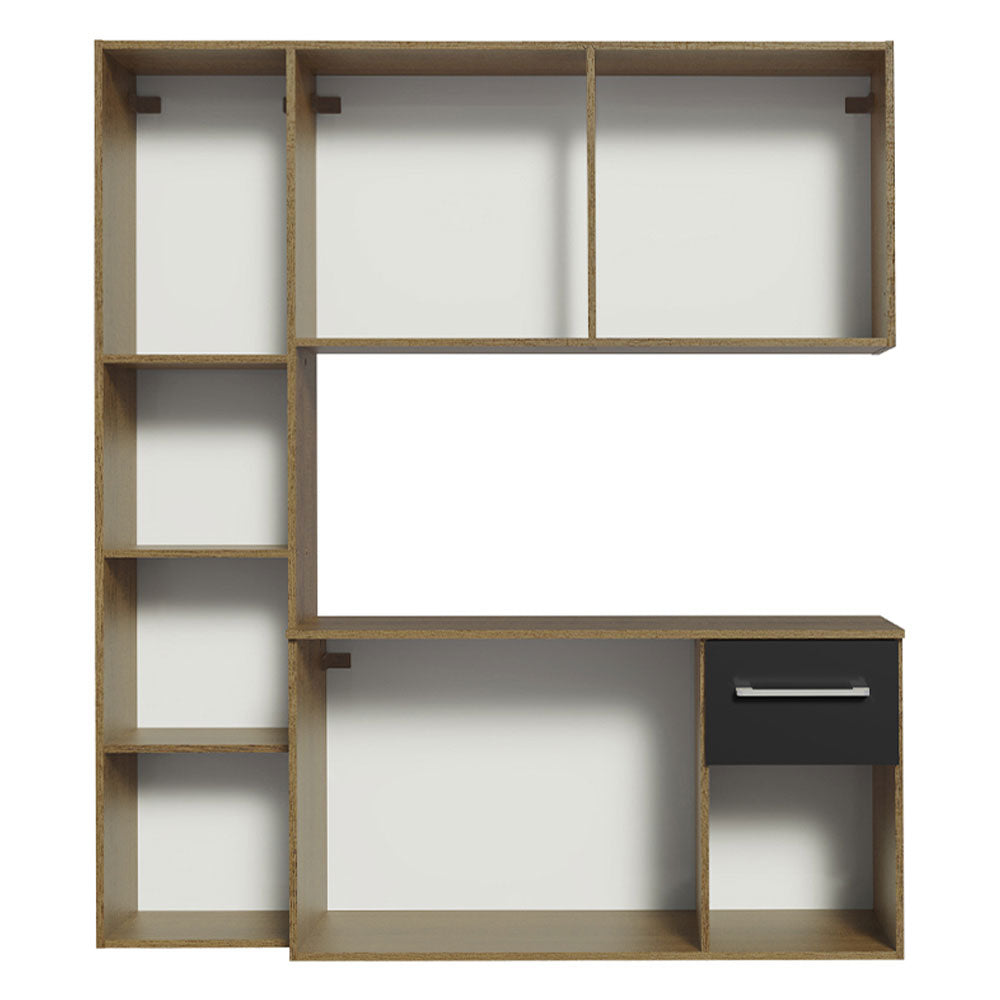 Cocina Compacta 120 cm 4 Puertas y 2 Cajónes Marrón/Negro Easy Madesa