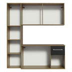 Cocina Compacta 120 cm 4 Puertas y 2 Cajónes Marrón/Negro Easy Madesa